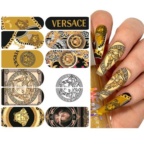 sticker versace|Versace nail stickers.